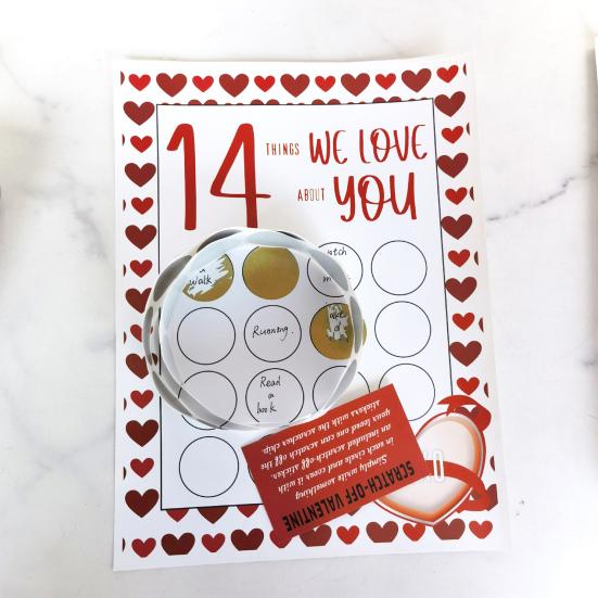 1 комплект скретч-карт «Любовь о 14 вещах, которые я тебе» ко Дню святого Валентина, скретч-карта с романтическим принтом