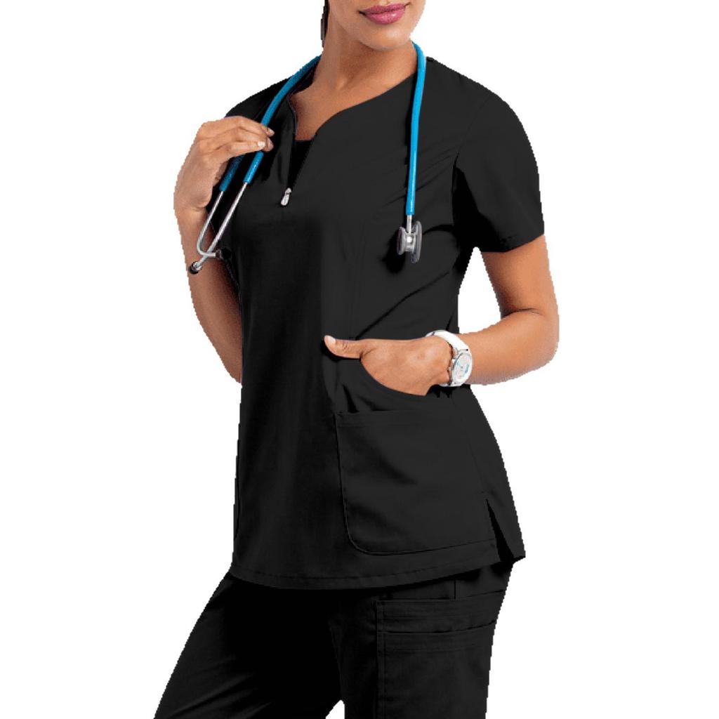 Women's Short Sleeve Scrub Top - Nurse/Surgeon Workwear T-Shirt Gown