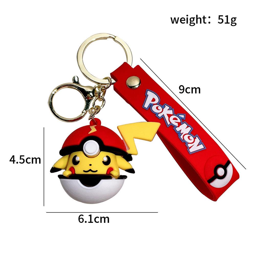 Charming 2024 Pikachu Pok Ball Keychain Adorable Silicone Key Accessory