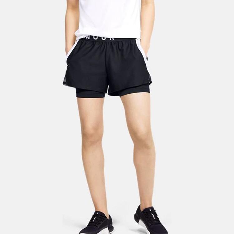 Under Armour Шорты Play Up Retro Two-In-One женские шорты черные 1351981-001