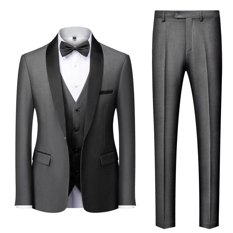 Мужской костюм большого размера в стиле business casual, набор-тройка для свадеб и мероприятий