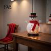 Christmas Party Supplies Snowman Candle Holder, Decorative Metal Candlestick Ornament with Top Table Fireplace Entrance Decor Hat And Scarf