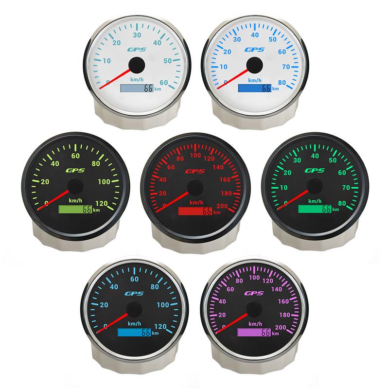 ELING 110mm Speedometer GPS Odometer 60 80 120 200 km/h 12V 24V with GPS Antenna 7 Colors Backlight for Auto Motorcycle RV