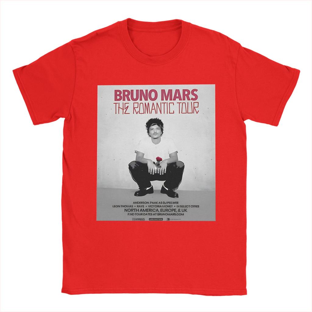 Bruno Mars The RoUnisextic Flower T Shirt Unisex Pure Cotton Novelty TShirts Crew Neck Tee Shirt Short Sleeve Tops Birthday Gift