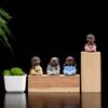 Творческий дом, садоводство, рокарий, бонсай, ландшафтное украшение, милый маленький керамический мини-новичок, четыре не маленьких украшения в виде монаха