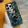 Чехол для телефона Linghe Z-ZHANG с изображением веера в древнекитайском стиле для iPhone 16 17 15 14 12 13 Pro Max Черный Матовый Конфетный Ударопрочный Чехол