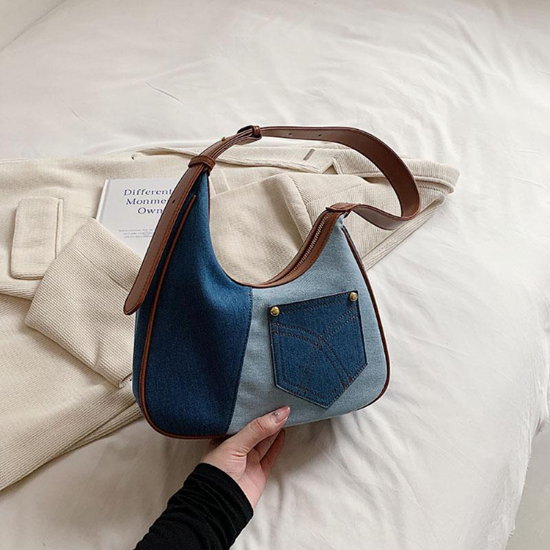 Модный дизайн Sense Denim Underarm Bag Популярные взрывные сумки Женская новая сумка Niche Light Luxury Single Shoulder Pack