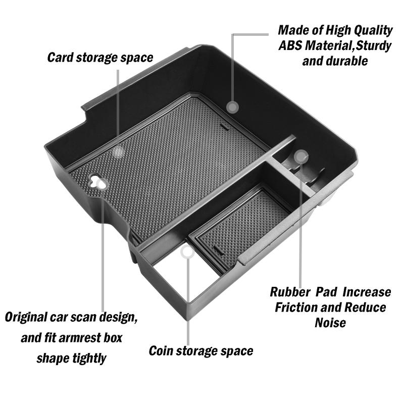 Car Armrest Storage Box Tray Console Organizer Holder for Ford Ranger&Ranger Raptor 2024 Electric handbrake Interior Accessories