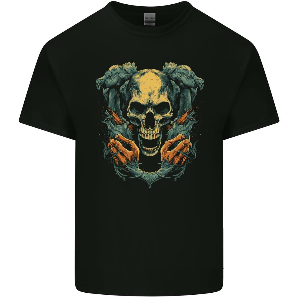 Wretched Skull Evil Demonic Halloween Demon Unisexs Light Cotton TShirt