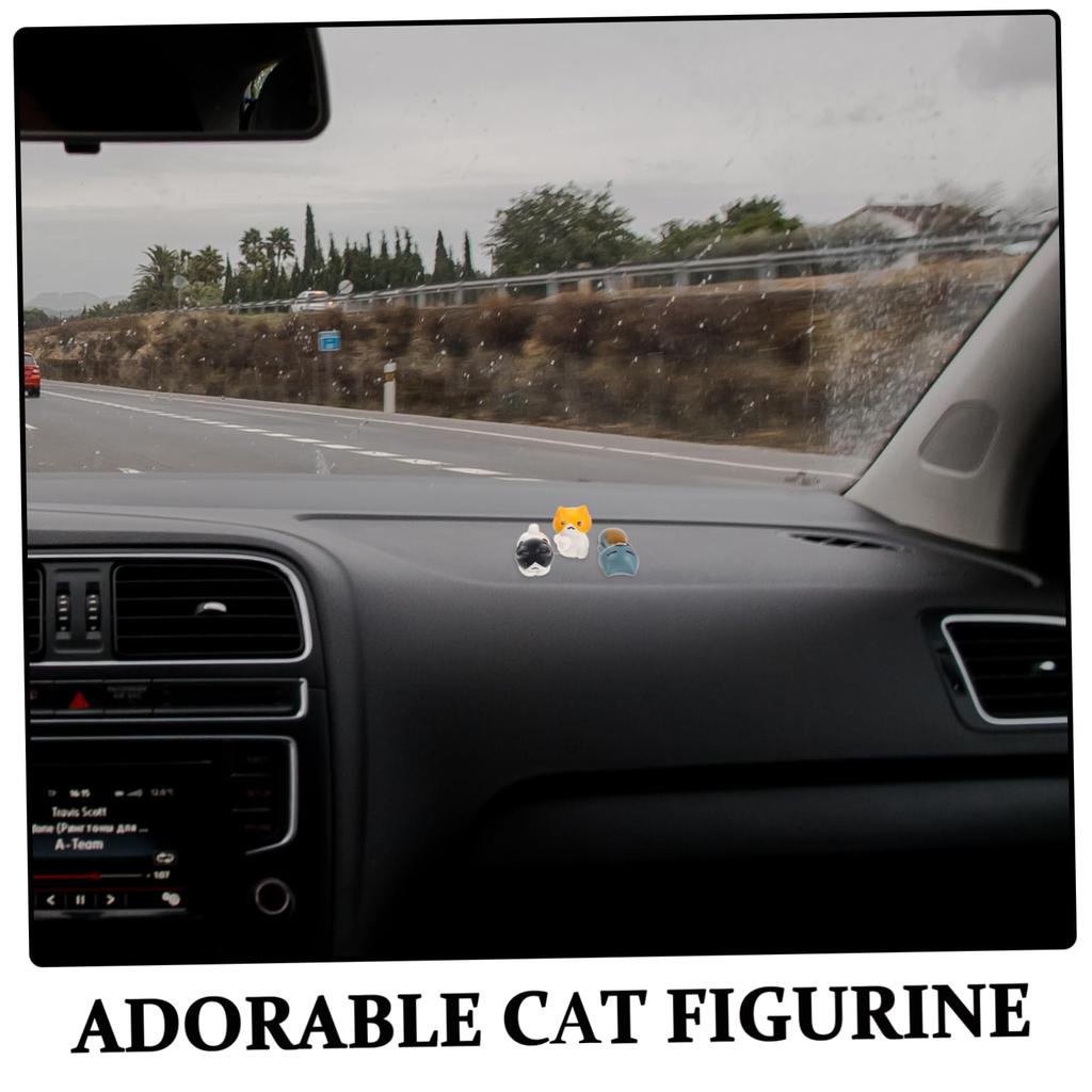 MUELODSIC 6pcs Cat Car Interior Decoration Car Cute Cat Decoration Rearview Mirror Accessories Cute