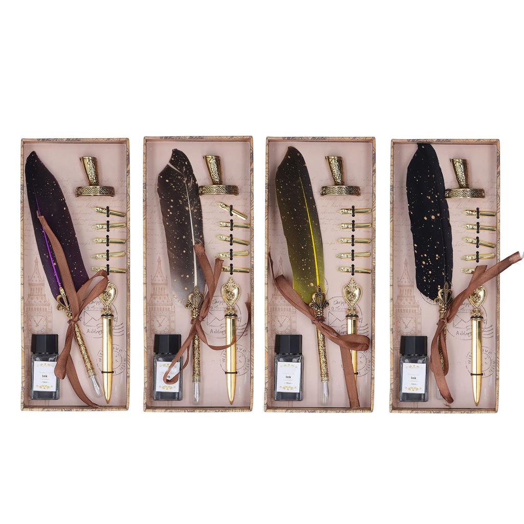 Набор ручек с 5 сменными наконечниками, ручка для открывания писем, набор гусиных ручек для пустых бутылок