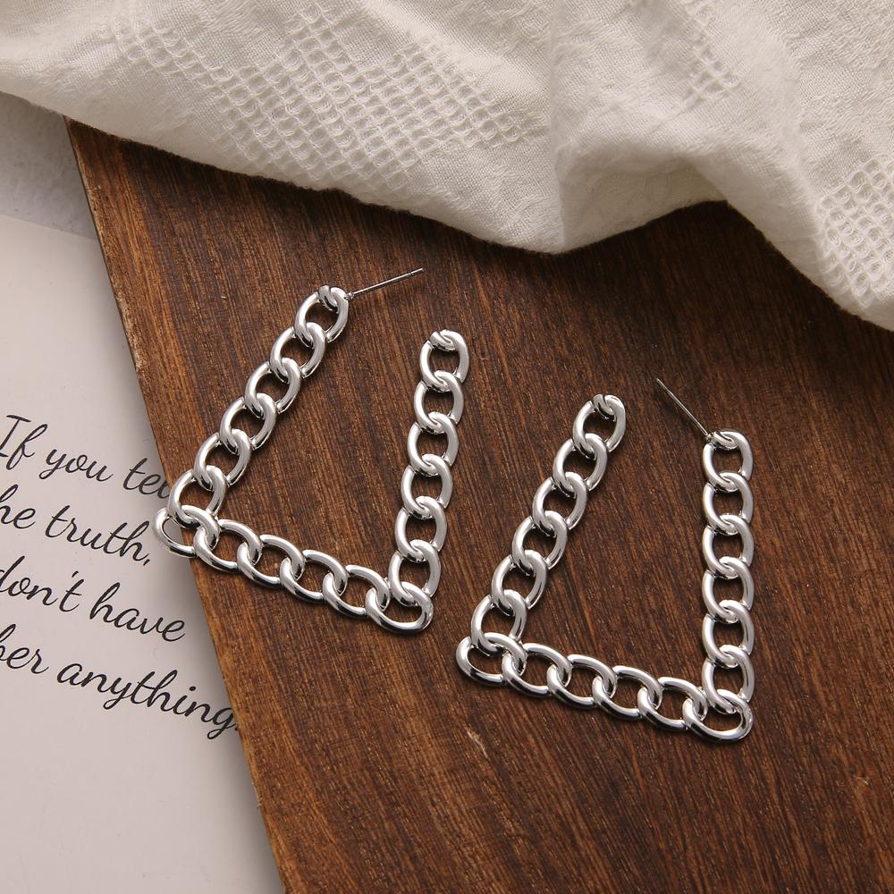 Простые креативные ретро преувеличенные полые круглые серьги-цепочки, женские индивидуальные геометрические серьги для девочек