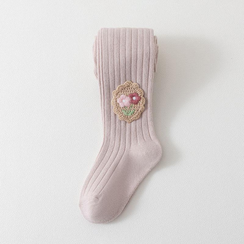 Детские колготки, носки с цветочным декором для девочек, детские чулки, леггинсы