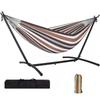 Heavy Duty Steel Hammock Stand With Canvas Indoor Outdoor Anti-Tip Frame Backyard Garden Patio Relaxation