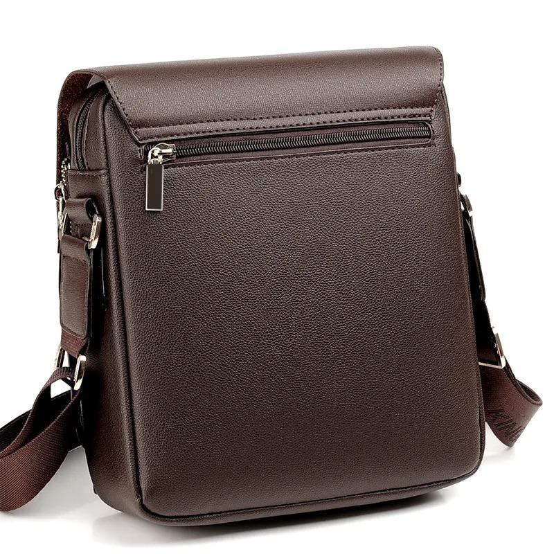 Messenger Shoulder Bag Men Leather Briefcase Casual Business Crossbody Handbag