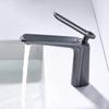 Tuqiu New Basin Faucet Solid Brass Gray Bathroom Sink Faucet Cold And Hot Water Mixer Sink Tap Single Hole Deck Mounted Tap