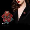 Новая Тяжелая Промышленность Ретро Роза Брошь Темперамент Элегантная Полный Бриллиант Ципао Одежда Булавка Высококлассная Брошь для Костюма