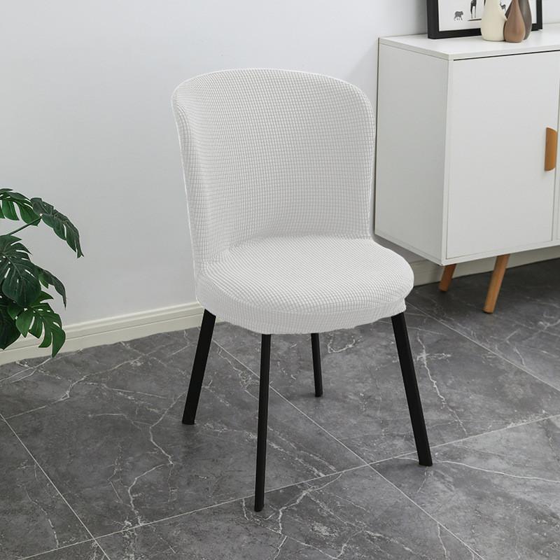 Modern Elegant Arc-shaped Velvet Stretch Round Chair Cushion Cover In Rich Orange For Dining Room