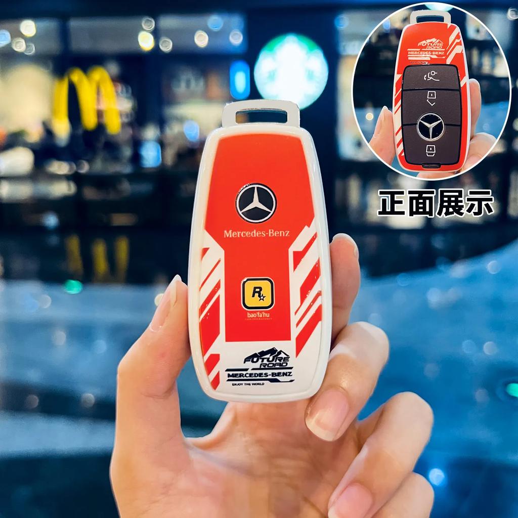 TXF4 Fashion TPU Car Key Case Cover For Mercedes Benz A C E S G Class GLC CLE CLA GLB GLS W177 W205 W213 W222 X167 AMG Keychain Fob