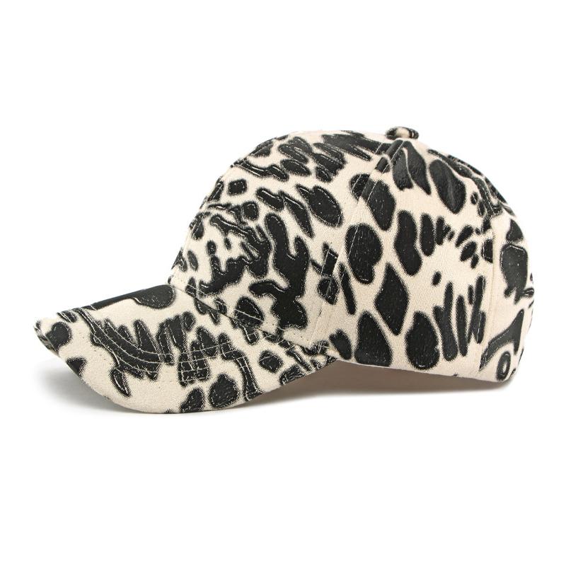 Мужская Женская Осенняя Зимняя Бейсболка с Жестким Козырьком Защита от Солнца на Открытом Воздухе Кепка-Козырек Кепка с Леопардовым Принтом