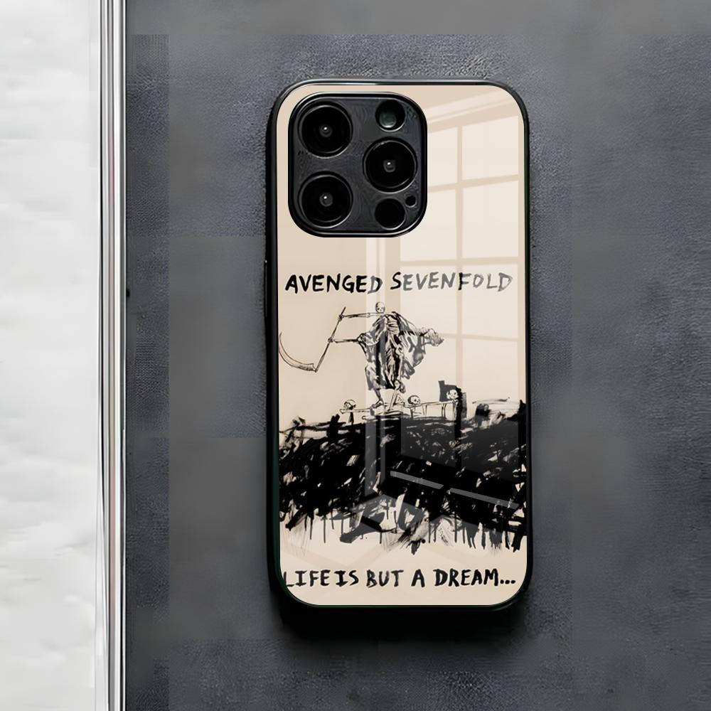 Чехол для телефона A-Avenged Sevenfold для iPhone 17 Air 16 E Pro Max 15 14 13 Mini 12 Pro 11 Max Plus Черная стеклянная крышка