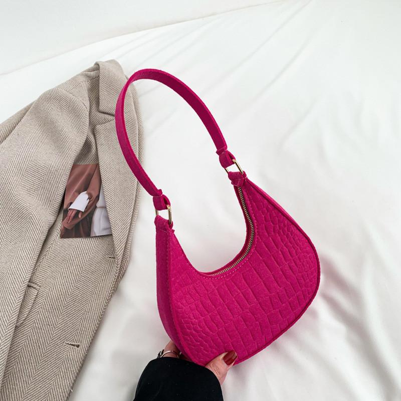 Stylish Minimalist Crescent Bag For Women In Chic Black Coffee Green Orange And Burgundy