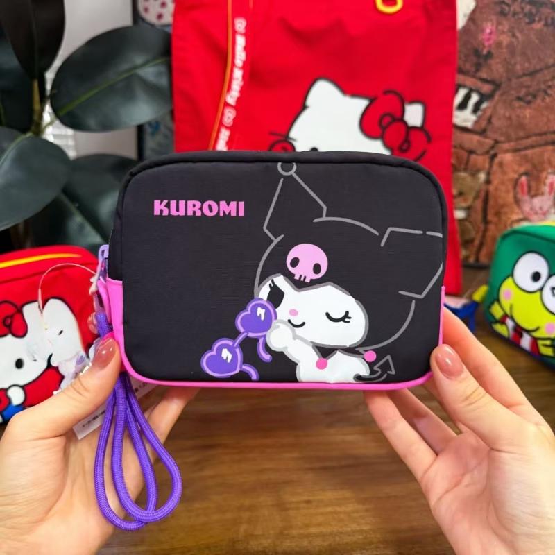 Мультяшная квадратная косметичка HelloKitty для женщин, портативная сумка для хранения наушников, помады, гигиенических прокладок, кошелек, косметичка на молнии