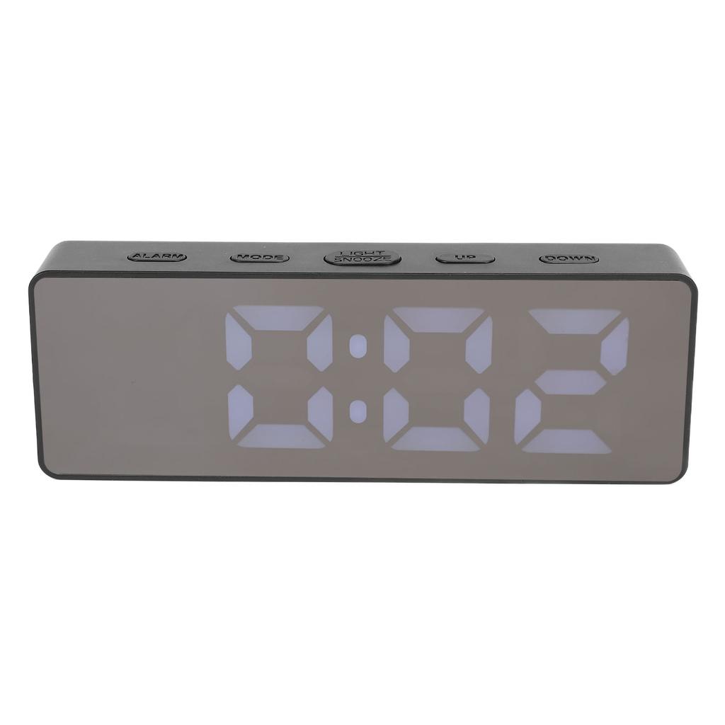 LED Digital Alarm Clock Time Date Temperature Display Stylish Look Electric Clock for Bedroom Living Room Office Black