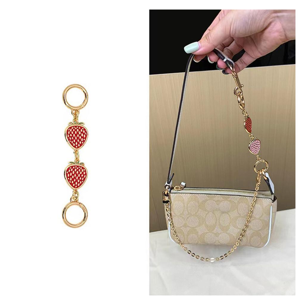 Purse Chain Strap Extender Strawberry Shape Bag Extension Chain Metal Bag Chain Strap Extender DIY Replacement Chains