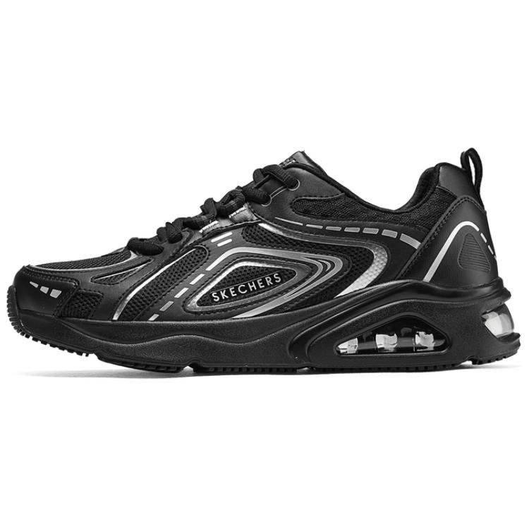 Skechers Уличные Удобные Универсальные Дышащие Упругие Низкие Беговые Кроссовки Мужские Кроссовки Черные 183096-BBK