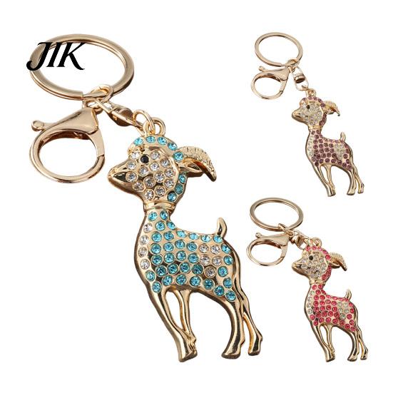 Women Keychain Pendant Rhinestone Sheep for Backpack, Sparkly Goat Car Key Ring, Lamb Decorative Backpacks and Handbags Charm