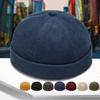 Vintage Brimless Dome Hats Unisex Fashionable No-Brim Cap Stylish Headwear for All Seasons Skullies Beanie Solid  Docker Cap