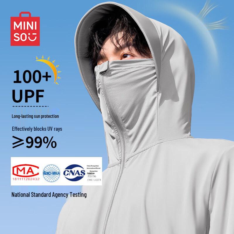 MINISO Мужская летняя толстовка с капюшоном для рыбалки из ледяного шелка с защитой от солнца UPF100+