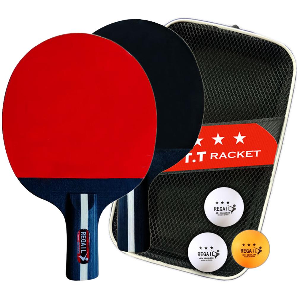 Table Tennis Racket 2 Rackets & 3 Balls Table Tennis Paddles Professional Ping Pong Paddles Set with Bag for Advanced Training