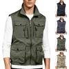 Mens Outdoor Athletic Vest Fishing Travel Lightweight Sleeveless Jackets Photographer Work Vest With Multi Pockets