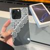 Прозрачный квадратный чехол-бампер для iPhone 13 12 11 16 ProMax 15 Plus 14 Pro Max, защита от окисления, чехол с белым кружевом и узором запутанной сети