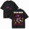 JoJo's Bizarre Adventure Killer Queen Одежда Унисекс Унисексга Футболки Винтажная стираная футболка Повседневная хлопковая футболка Харадзюку Футболка