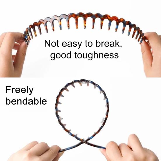 Силиконовый обруч для волос U-образной формы, нескользящая повязка на голову с зубчиками, универсальная повязка для прически, регулируемая расческа для волос, аксессуар для волос