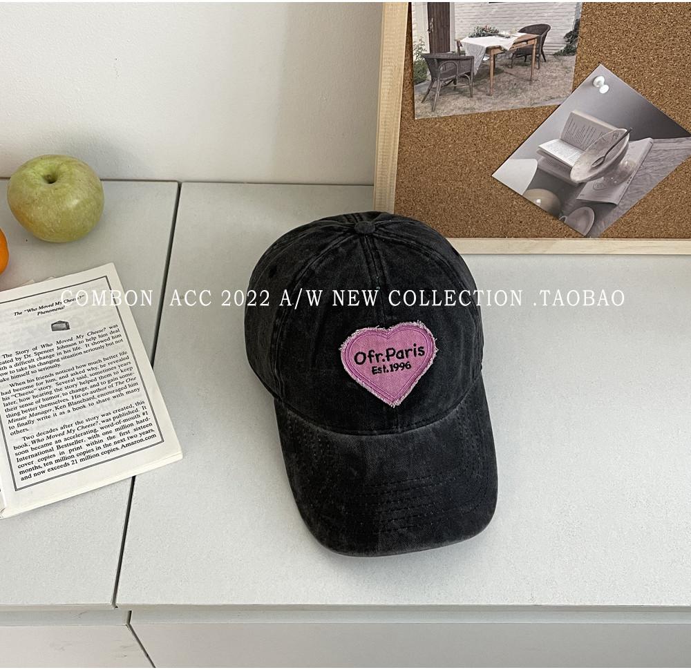 Милая бейсболка с нашивкой в виде сердца, регулируемая хлопковая шляпа от солнца для весны и лета