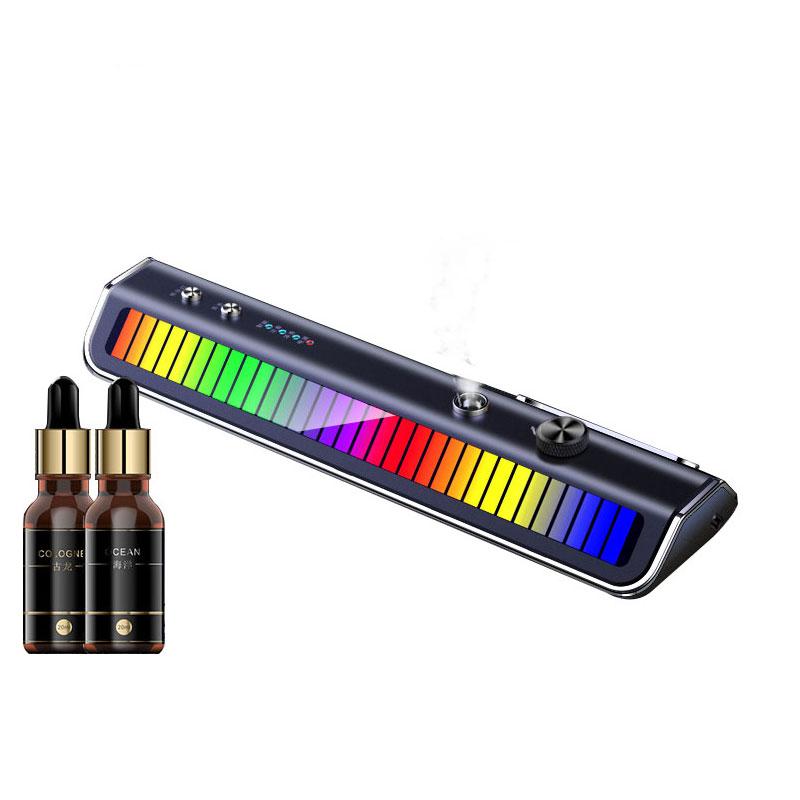 Автомобильный Ароматизатор-Спрей для Панели Приборов, Цветная RGB Светодиодная Лента с Музыкальным Сенсором, Роликовый Тип, Временная Парковочная Номерная Табличка, 3-в-1, Многофункциональный