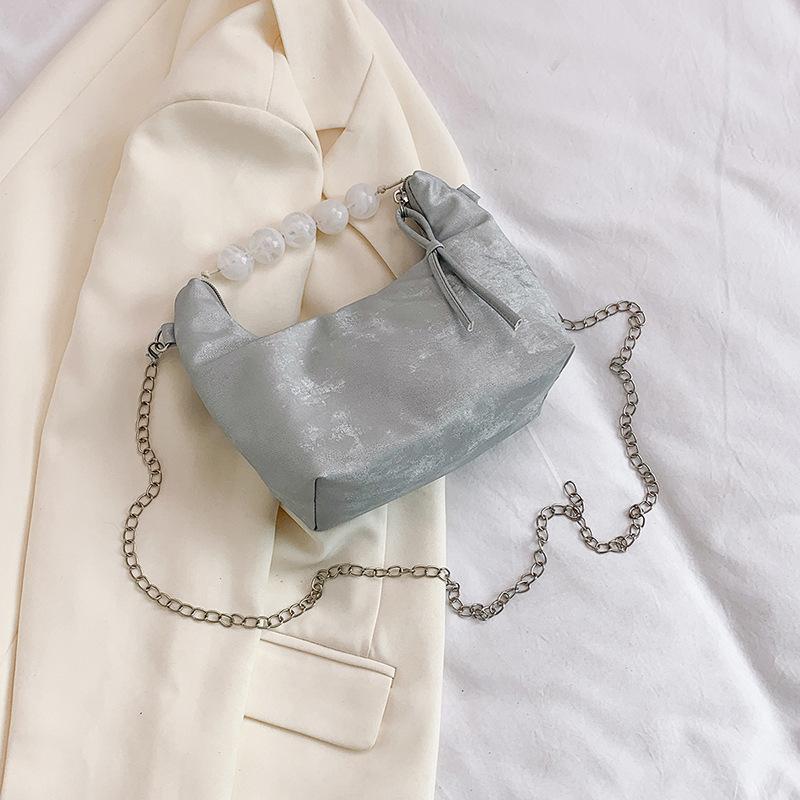 Маленькая сумка Высококачественная сумка-сумка с жемчугом Женская новая мини-сумка на одно плечо с цепочкой Кроссбоди Маленькая сумка-пельмени