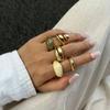 Salircon 5Pcs/Set Gold Color Resin Geometric Open Ring Women Men Punk Metal Irregular Adjustable Knuckle Joint Ring Jewelry Gift