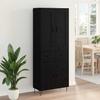 Highboard in Black Oak Look 69.5 x 34 x 180 cm Engineered Wood