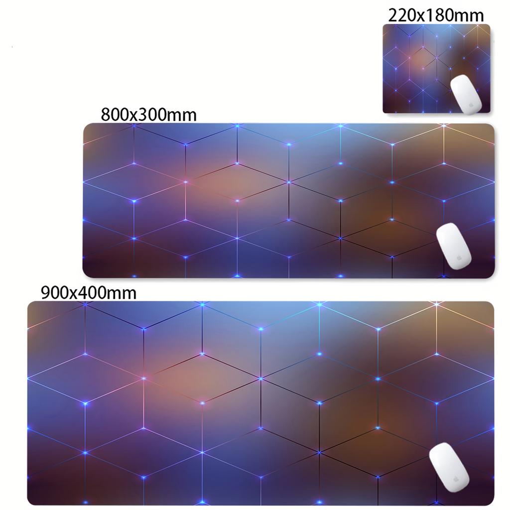 Pc Keyboard Mat Geometric Large Mouse Pad Hexagon Gamer Cushion Honeycomb Mice Mats Rubber Oversize Desk Pad Art Design Desk Rug