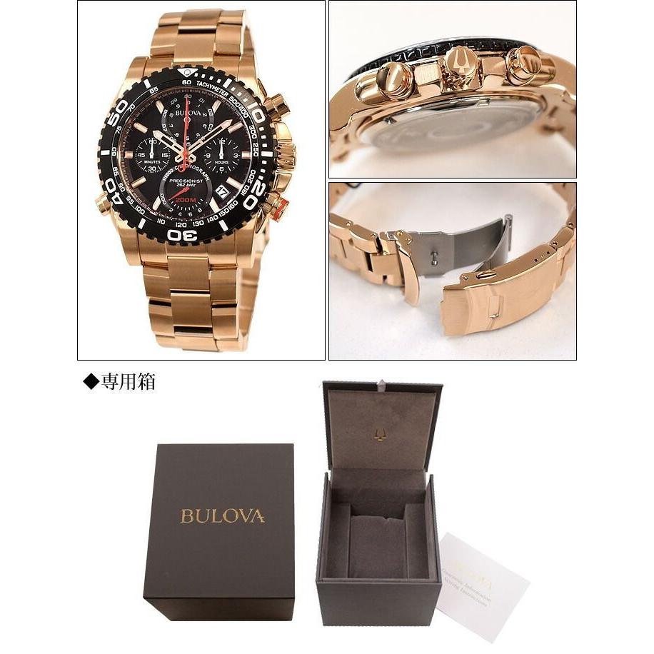 Used BULOVA Men's Watch 98B213 Rose Gold Precisionist Chronograph Men's Chronograph Watch 200M Water Resistant Gift