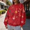 Women's Trendy Christmas Graphic Crewneck Sweatshirt Lightweight Casual Pullover Top for Holiday