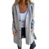 Fall Winter Women Coat Hooded Button-down Solid Color Thick Pockets Loose Cardigan Mid Length Outdoor Travel Shopping Dating Overcoat
