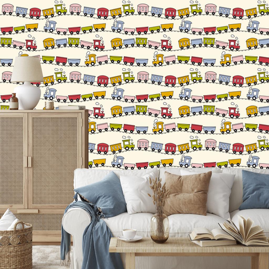 Colorful Railway Wallpaper for Living Room and Bedroom 50x1000