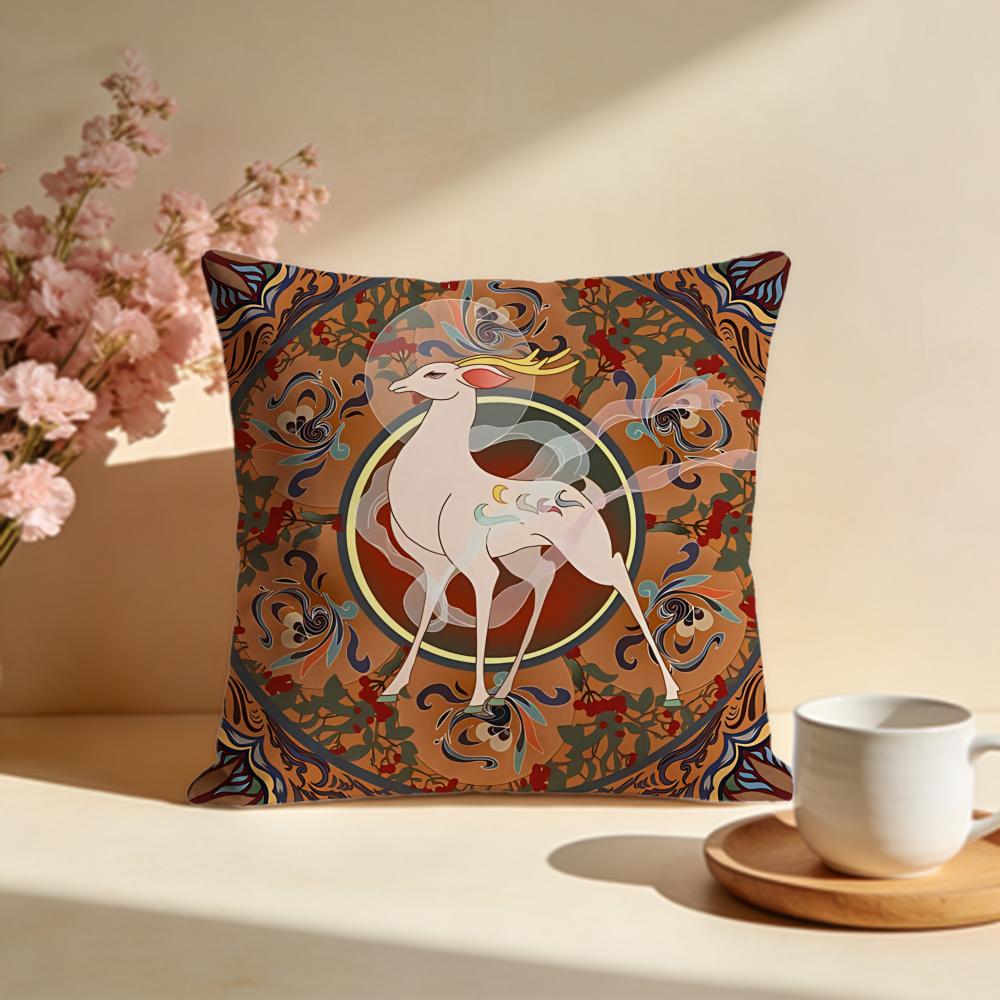 Mystical NineColored Deer Cushion Cover Soft Pillow Cases for Home Bedroom Living Room Sofa