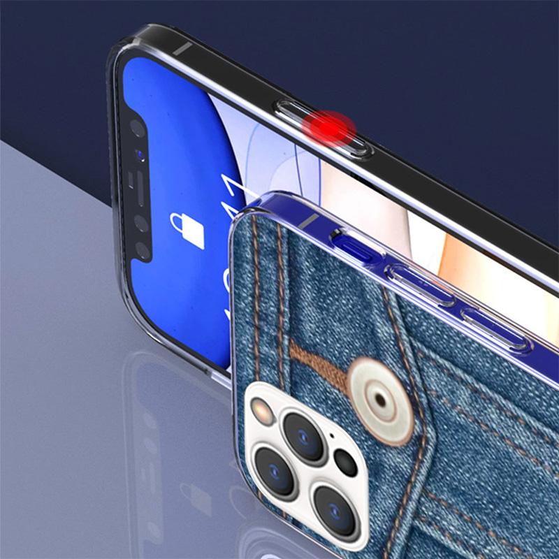 Джинсовый Ковбойский Деним С Принтом Чехол для Телефона Для iPhone 17 Air 16 Pro Max 16E 15 + 14 Plus 11 12 13 Mini 7 8 SE Подарок Печатная Крышка Fundas